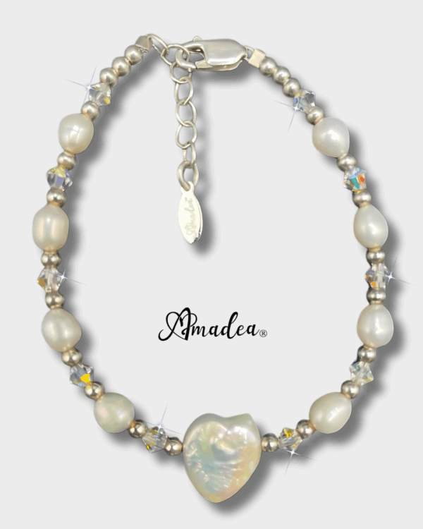 BeLoved Sterling Silver Heart Pearl Bracelet