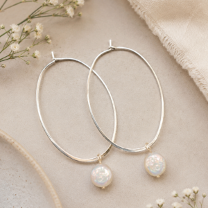 Pearl of Great Price Silver Hoop Earrings