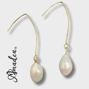 Golden Grace Baroque Pearl Drop Earrings