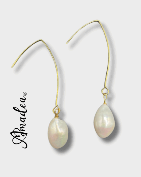 Golden Grace Baroque Pearl Drop Earrings