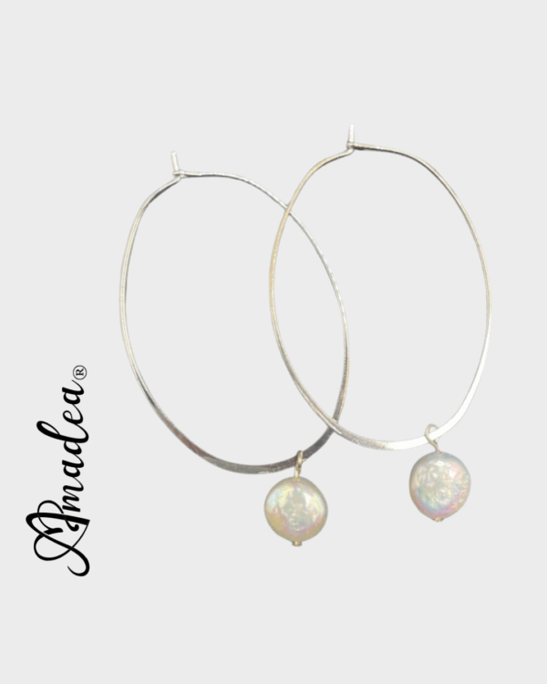 Pearl of Great Price Silver Hoop Earrings