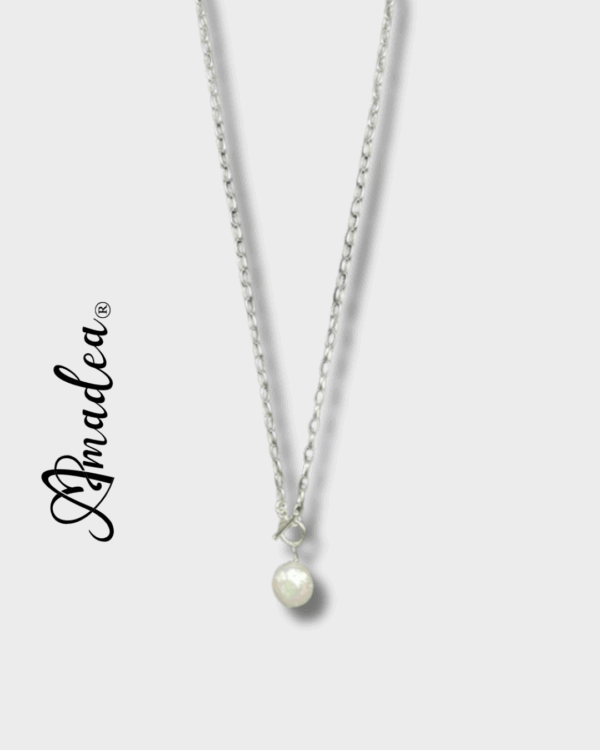 Pure Simplicity Sterling Silver Coin Pearl Necklace