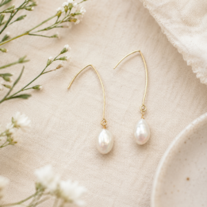 Golden Grace Baroque Pearl Drop Earrings